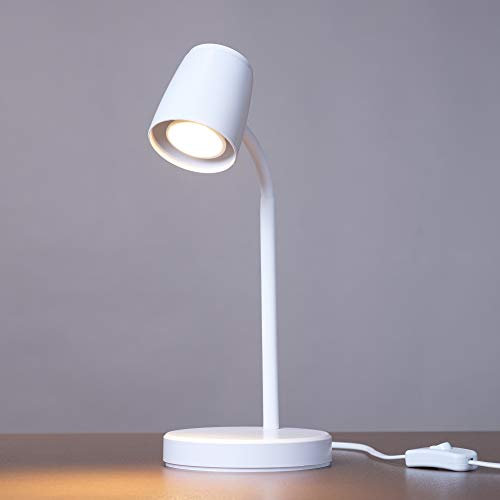 kalb | LED Tischleuchte weiß Leuchtmittel austauschbar GU10 warmweiß 230V