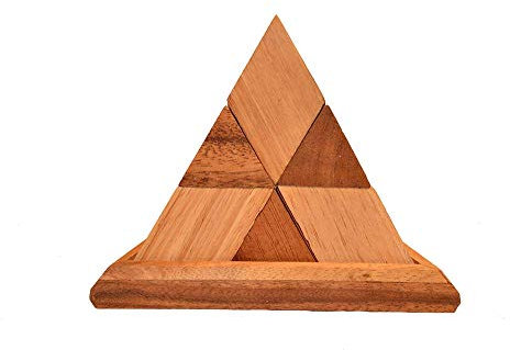 Pyramide 14 pcs 2 Tone 3D Holzpyramiden Puzzle in 2 Farben, Knobelholz IQ Puzzle 14 Teile ergeben einen Pyramide Kinderpuzzle, Blockbuilder, IQ Test, Knobelspiel, Wooden Brain Teaser