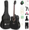 Vangoa Linkshänder Akustik Gitarren 4/4 Anfänger Einsteiger Erwachsene Akustikgitarre Set Cutaway Gitarren 41 Zoll, Schwarz