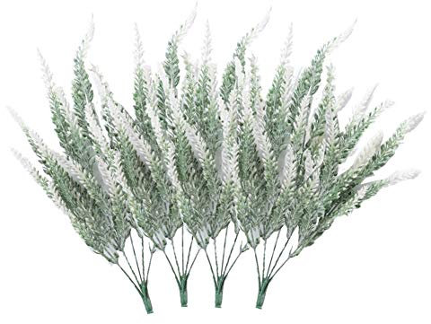Houdao 4 Bündeln Kunstblumen Wie Echt Künstliche Blumen Romantische Beflockung Lavendel Künstlich für DIY Hochzeit Bankette Garten Büro Raum Balkon Deko