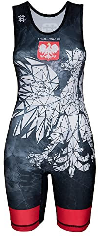 Extreme Hobby – Ringeranzug für Damen Polska CAMO, Wettkampf-Trikot für Ringen, Rot, Größe L