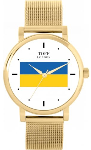 Toff London Ukraine Flagge Uhr