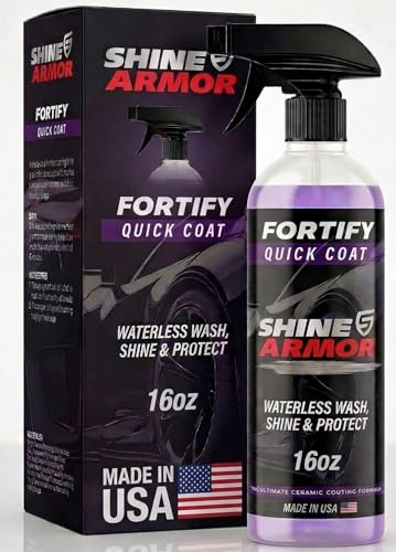 SHINE ARMOR Fortify Quick Coat: 3-in-1 Complete Detailing Spray - Car Wax, Waterless Wash and Ceramic Coating - Paint Protection for Cars, Trucks, Bikes and SUVs, Made in USA, 16floz