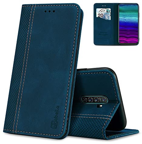 AKABEILA Funda para OPPO Reno Ace/Realme X2 Pro Premium Cuero Flip Wallet Case con cierre magnético Kickstand ranuras para tarjetas Folio teléfono funda a prueba de golpes