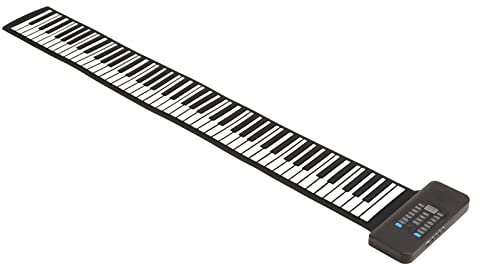 Fockety 88 Tasten Roll Up Piano Keyboard, Elektrisches Roll Up Flexible Silikon Piano Keyboard mit LED Display, Tragbares Wiederaufladbares Elektronisches Hand Roll Piano für Anfäng