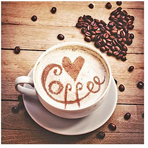 DCIDBEI Diamond Painting Square Drill 40x40 cm Diamond Painting Kaffee 5D Diamant Painting Bilder Daiments Painting Diamond Painting Eckige Steine Craft Buddy Crystal Art Sticken Set Erwachsene