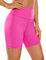 CRZ YOGA Naked Feeling Damen Radlerhose Blickdicht Hohe Taille Kurze Sporthose Yoga Sommer Shorts für Gym Sport - 15cm Hibiskus-Purpur 38