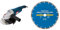 Silverline 951855 2400W Angle Grinder 230 mm 2400W UK, Blue & 589673 Concrete and Stone Cutting Diamond Blade 230 x 22.23 mm Segmented Rim