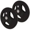 DONATIF Set of 2 2.5kg Cast Iron Weight Plates for Barbell, Dumbbell, Gym, Fitness, Training - Rubber Gym Disc with Tri-Grip Grip, Cast Iron Plates 28mm