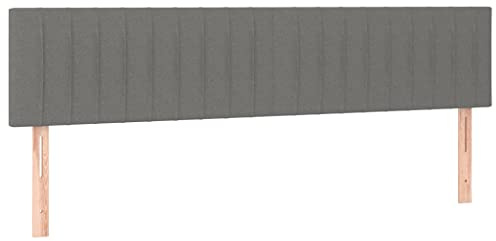 vidaXL Kopfteile Dunkelgrau 160x5x78/88 cm Stoff