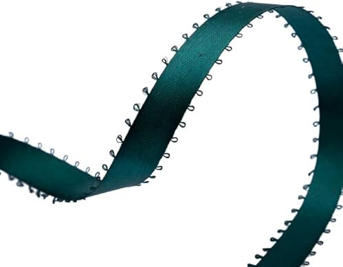 Doppelseitiges Satinband mit Picot-Rand, Kunst und Nähen, für Valentinstag, Hochzeit, Geburtstag, Geschenkverpackung und Party-Dekoration, Dunkelgrün, 1 Rolle