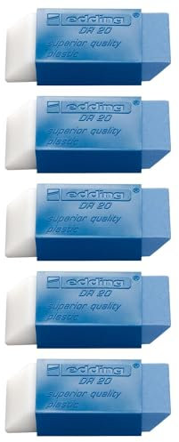 EDDING Radiergummis Plastic DR20 Bleistift und Tinte, 5 Stück
