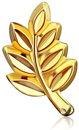 COOLMETALJACKET Anstecker Akazie Freimaurerei | vergoldete Pins Akazienzweig | Schmuck 10 mm Symbol Freimaurer, Edelstahl
