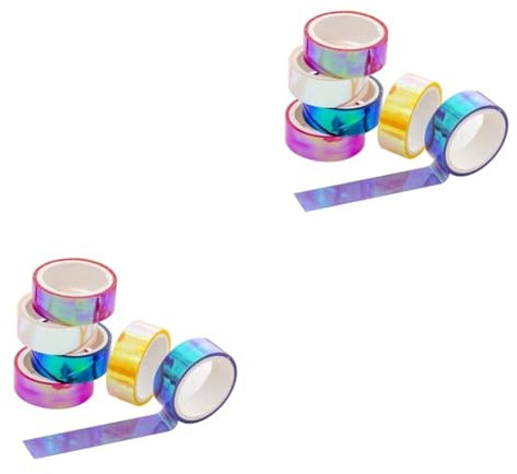 iplusmile Glitzerklebeband Rollen Helles Klebeband Wasserdichtes Klebeband Dekoratives Mit Gemischtem Farbverlauf Glitzerdekor Abdeckband Farbig Farbband Material Hoch Viskos Student