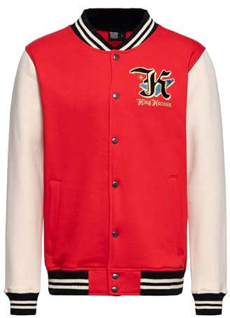 King Kerosin Herren College Jacke Baseball 50S 1950S Rockabilly Rock'n'roll Vintage Retro Stickerei Greaser Detroit Oldtimer Sweatjacke Detroit Greaser