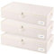 Yawinhe Foldable Underbed Storage Basket with Lid, Storage Bag Underbed Storage Bag with Durable Zip and Handles, for Clothes, Shoes, Pack of 3, 60 x 30 x 15 cm, Beige