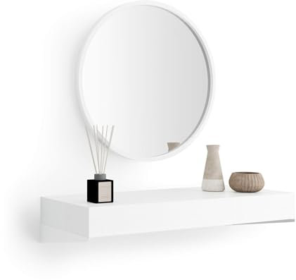 Mobili Fiver, Console Murale Evolution 90x40, Frêne blanc, Mélaminé, Console pour salon, Made In Italy