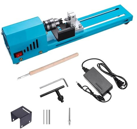 Mini Tornio Da Banco Per Legno, 150W, 4000-7000 Giri/min, Controllo Della Velocità Variabile, Tornio Per La Lavorazione Del Legno Per Progetti, Per Principianti E Hobbisti