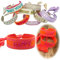 LS-LebenStil Exklusives Statement Armband Quasten besticktes Boho Canvas Webarmband (Happy Neon Orange Pink)