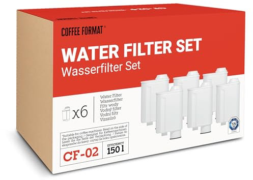 Coffee Format SET 6 Stück Wasserfilter kompatibel mit Kaffeautomat Saeco, Philips, Gaggia, Ersatz für Brita INTENZA+ und CA6702/00, CA6702/10, CA6702/48, erringert den Kalkgehalt des Wassers