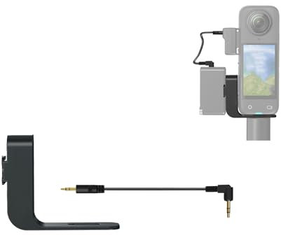 ZLiT Mic Cold Shoe Extension Bracket Adapter Mount for Insta360 X4/X3/X2 Camera Compatible with DJI Mic 2 Microphone Holder with Audio Cable (Black)