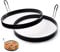 Huakaile 2 Pack 8 Omelette Ring for Griddle, Large Stainless Steel Egg Ring Cooker with Dipping Handle, Nonstick Round Egg Circles for Frying Baking Cooking Pancake Muffin Crumpet Breakfast (Black)