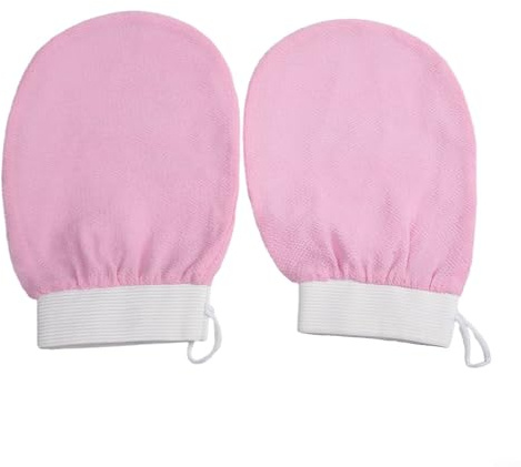 Hammam-Peeling-Handschuh-Set, 12-teilig, marokkanische Duschhandschuhe für exquisite Hautpflege (2 Stück für Rosa)