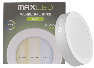 Maxled, Light is Led! 18W Klein Hell LED Deckenleuchte Flach Rund Decke Lampe Ø175mm Deckenlampe Panel 1850lm Badlampe 3CCT 3000K-6500K Warmweiß/Neutralweiß/Kaltweiß Nicht Dimmbar 220V-240V Weiß