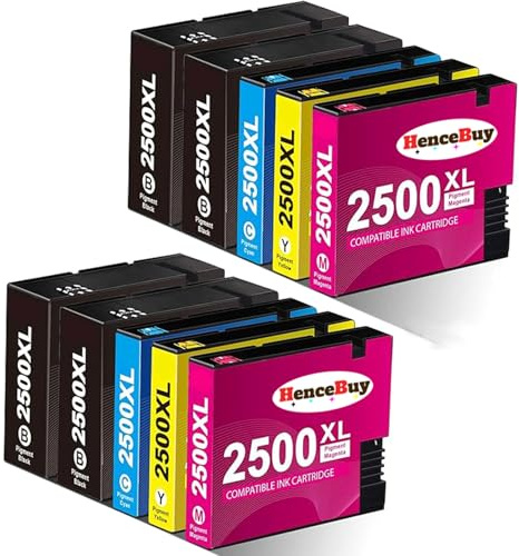 HenceBuy PGI 2500 XL Multipack Kompatibel für Canon PGI-2500XL PGI-2500 Patronen für Maxify MB5150 MB5155 MB5450 MB5350 MB5100 MB5455 MB5050 MB5000 MB5400 iB4150 iB4050 (bk/c/m/y,10er-Pack)