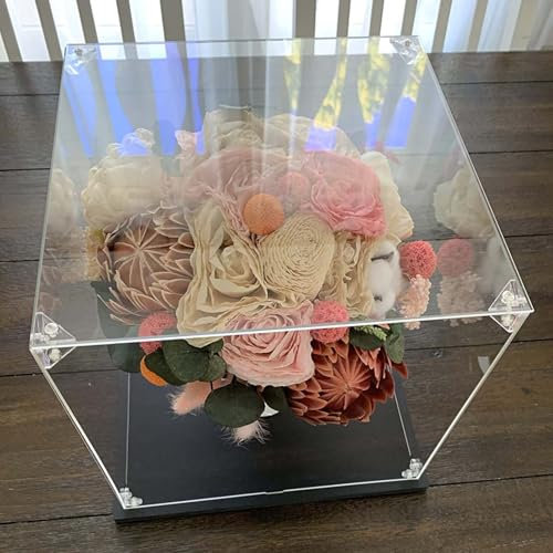 Acryl Vitrine Quadratische Acrylboxen zur Präsentation, Durchsichtige Vitrine 10 20 30 40 50 60 70 Cm, Staubschutzhülle aus Acryl/Organizerbox/Vitrinengehäuse für Spielzeug Puppen, Modelle(65x65x65cm(