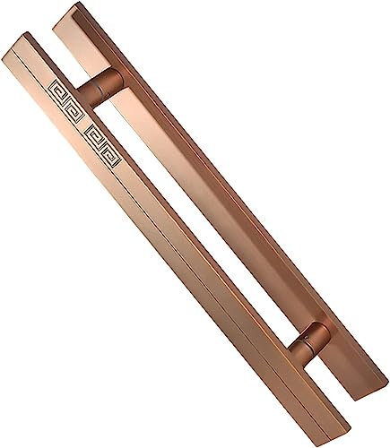 Manijas largas de cristal para puerta corredera, diseño de doble cara con herrajes empotrados, 60 cm de longitud