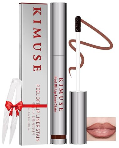 KIMUSE Lip Stain Peel Off, Lipstain, Lip Liner All In One, Peel Off Lip Stain With Tweezer, Waterproof, Long Lasting, Natural Matte Finish
