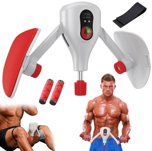 Oberschenkeltrainer, Beckenboden Trainer Damen und Herren, Einstellbar Winkel Stärke Multifunktion Beintrainer mit Intelligenter Zähl, Fitness Geräte Zuhause, Hüfttraining, Armtraining, Beintraining