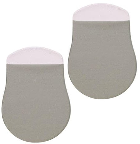 Xafrstyu Universal Stick-On Mouse Pouch - Pack of 2, Wireless Mouse Holders for Laptops & iPads, Reusable Adhesive Mouse Sleeves, No Residue, Compatible with MacBook (grey)