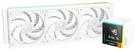 Sudokoo ENERGLO 360 White AIO: Cooler 360mm CPU Liquid Cooler with Digital Display - CPU Water Cooler with 2500-3400 PWM Pump & Three PWM FDB Fans, Intel LGA1851/1700/1200/1151/1150/1155 AMD AM5/AM4
