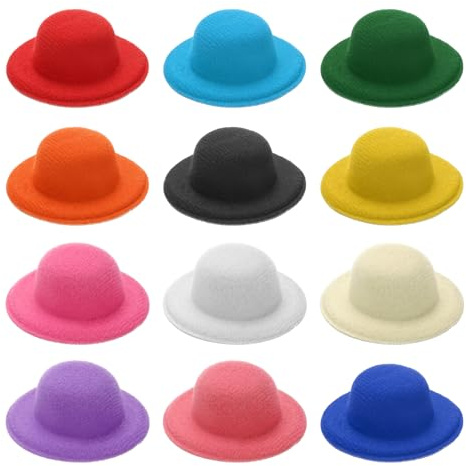 PATIKIL Mini Formal Hats, Miniature Doll Hats Mini Top Hat for Crafts Hair Accessories Decorate Doll Snowman