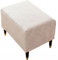 Domidekor Ottoman Schonbezug – Polsterhocker Überzug – Hockerbezug Beige - Hocker Bezug Wohnzimmer - Waschbar Hockerabdeckung Elastisch Velour Schmutzabweisend - Oeko-Tex 100