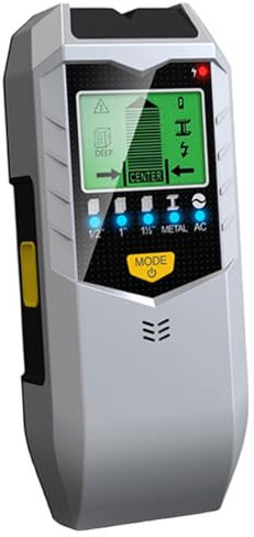 Scanner murale, scanner murale per le pareti del perno, rivelatore metallico piccolo regolabile ad alta sensibilità con display LCD e allarme audio, rilevamento del filo CA per pareti, pavimenti, riv