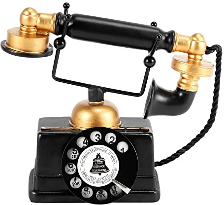 Jrudjsnhhty Industrial loft Retro Rotary Phone Model Crafts Decoration Shop Cafe Living room Showcase Decoration Decoration props