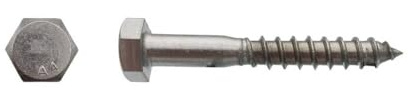 100 Tirefonds Bois Tête Hexagonale 8 x 80 mm - DIN 571 - Inox A4 - D-Work