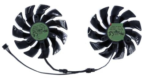 YLLOZDE 2 Stück/Set PLD10015B12H T129215BU DIY GPU-Kühlerlüfter für GIGABYTE RX für Vega 64 56 für Gaming OC 8G Grafikkarten, kompatibel mit PLD10015S12H(DIY T129215BU)