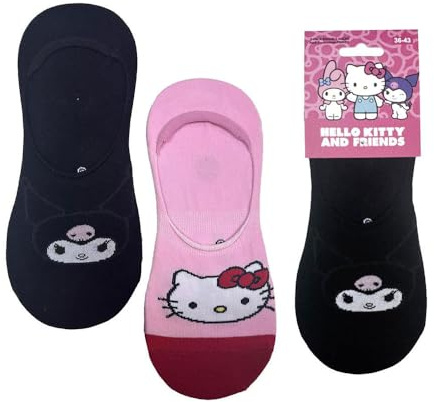 Pinkies Hello Kitty Socken für Alltag, Sport und Freizeit – pinkies unsichtbare und bequeme Socken für Sneaker und Mokassins