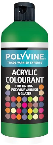 Polyvine for Tinting Water Based Products - Easy Blend, Dense Liquid Pigment Colour Additive for Paint, Varnish, Filler, Grout, Cement, Emulsion, Masonry Paint & More - Green, 500g