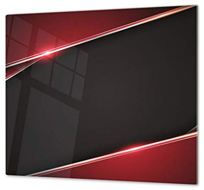 Tagliere in VETRO temperato – Proteggi-piano di lavoro e spianatoia – Copri-piano cottura – pezzo UNICO (60x52cm) o DUE pezzi (30x52cm ognuno); D01 Serie Astratta: Trama 9