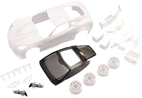 Karosserie für Corvette ZR1 Mini-Z und Felgen 2WD (A lackiert), Weiß/Schwarz