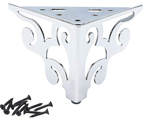 NWHJ Lot de 4 Pieds de Table Basse en Forme de Fleur Chromé 10 cm