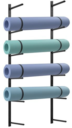Retyion Yogamattenhalter, Wandhalterung, Yogamatte, Aufbewahrungshalter, Yogamatte, Organizer, Skateboard, Wandhalterung für Schaumstoffrollen, Skateboard, Ski-Board