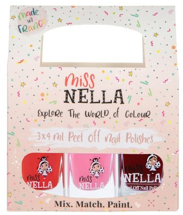 Miss Nella JUST LIKE MUMMY'S- Peel Off, Odour Free, Water Base & Safe for kids nail polish pack OF 3- Strawberry 'n' Cream, Pink A Boo & Fav Teacher