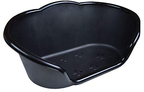YöL Heavy Duty Plastic Waterproof Pet Bed - Small Dog & Cat Bed Basket Cushion - Black