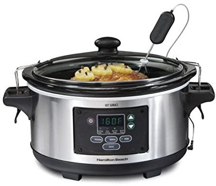 Hamilton Beach 33956A-SAU Set 'n Forget 4.5 L. Programmable Slow Cooker, Plastic, 275 W, Stainless Steel